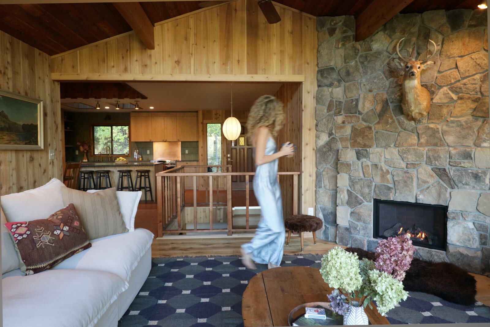 The living room, wide view