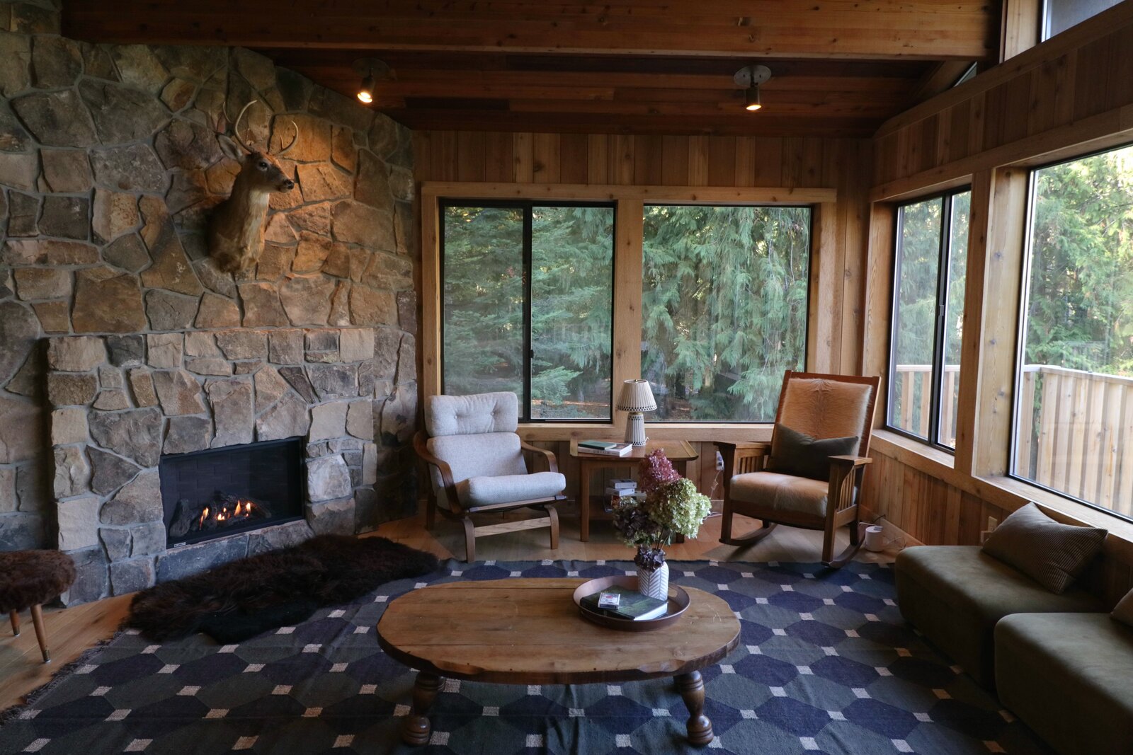 Fireplace seating in the living room