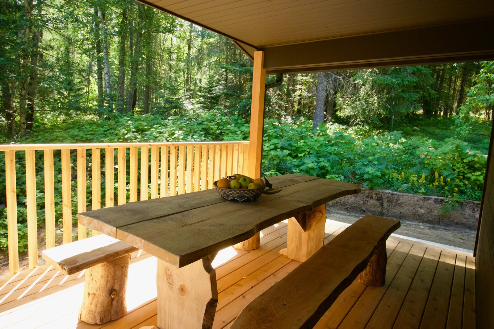 Outdoor dining on the deck